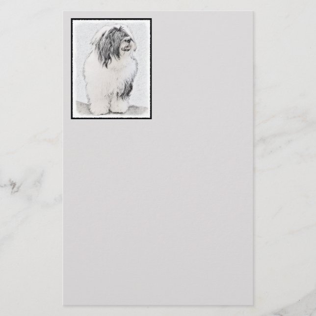 Papeterie Dessin de collie à oreilles - Joli art original de (Devant)
