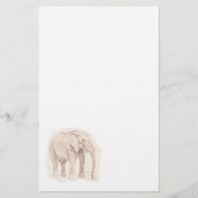 Papeterie Dessin d'éléphant artistique  (Devant)