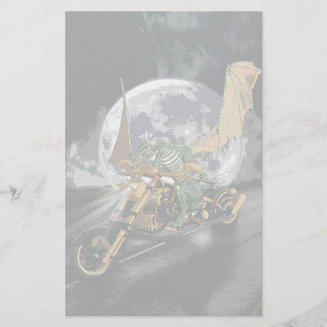 Papeterie Dessin Dragon et Imaginaire Lune (Devant)