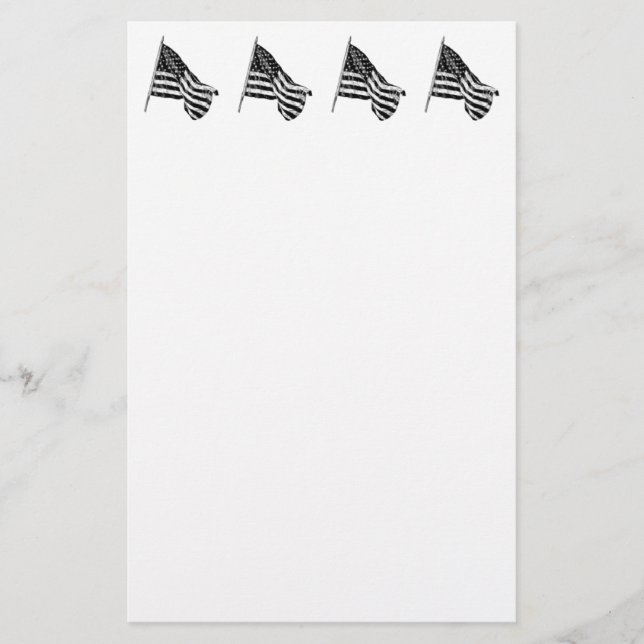 Papeterie Dessin du drapeau américain blanc (Devant)