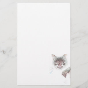 Papeterie Dessin d'un visage de chat mignon en colère