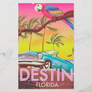 Papeterie Destin Florida USA affiche de voyage vintage.