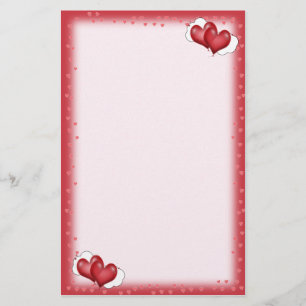 Papeterie Deux Coeurs Balloons Avec Nuage