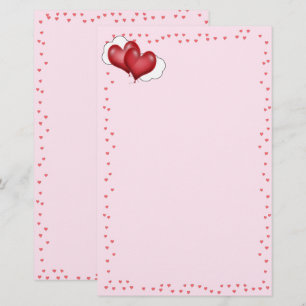 Papeterie Deux coeurs de ballon Valentine Love