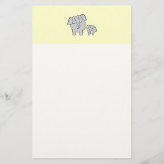 Papeterie Deux éléphants. Adulte et bande dessinée mignons