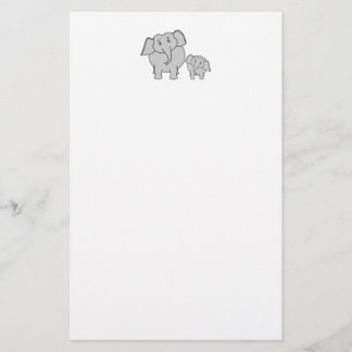 Papeterie Deux éléphants mignons. Bande dessinée