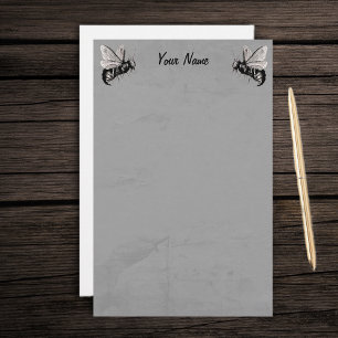 Papeterie Deux illustrations d'abeilles gothiques avec des a