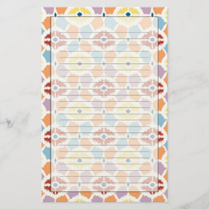 Papeterie Diamants colorés ikat géométrique