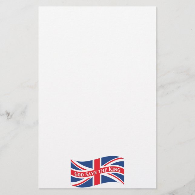 Papeterie Dieu sauve le roi avec Union Jack (Devant)