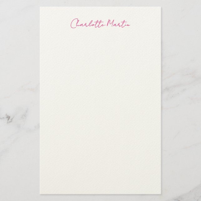 Papeterie Directeur Consultant Chef Blanc Rose Professionnel (Devant)