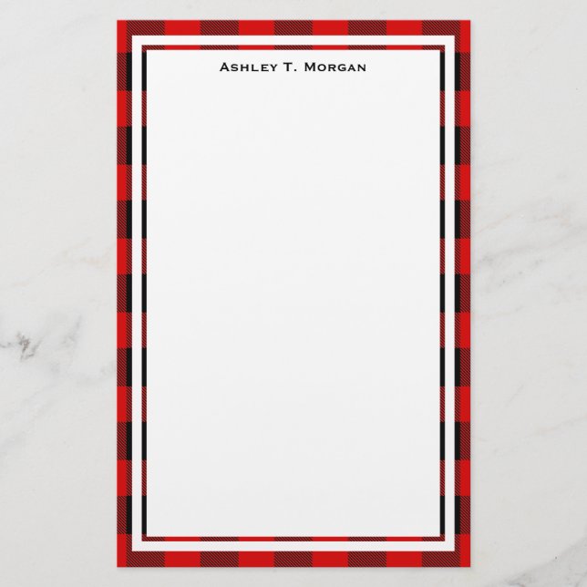 Papeterie do-it-yourself BG Buffalo Plaid Tartan Noir Rouge (Devant)