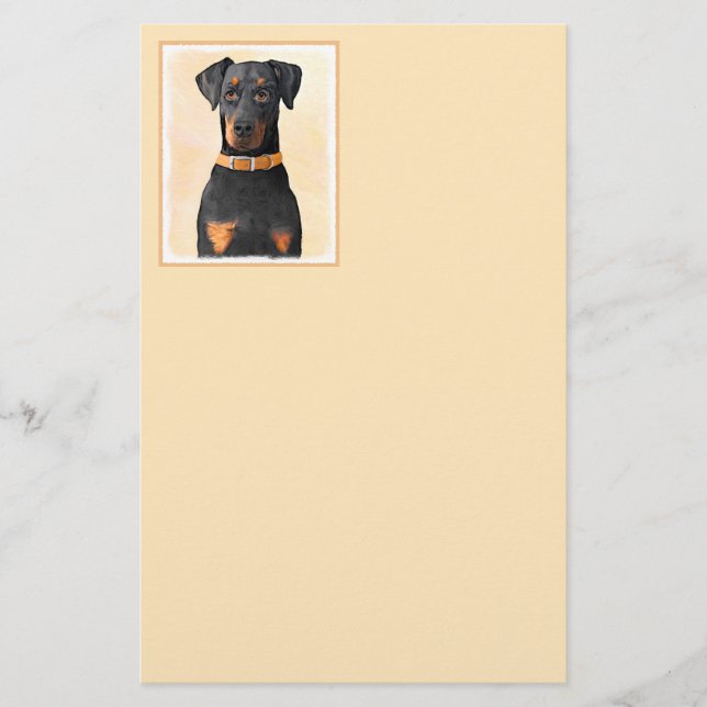 Papeterie Doberman Pinscher Peinture non découpée Art origin (Devant)