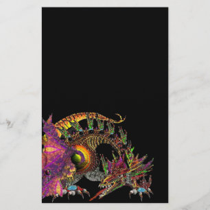 PAPETERIE DRAGO / DRAGON D'OR IMAGINAIRE EN PURPLE ET NOIR