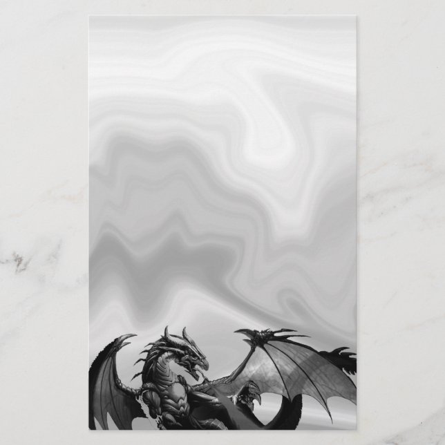 Papeterie Dragon en papier Imaginaire gris (Devant)