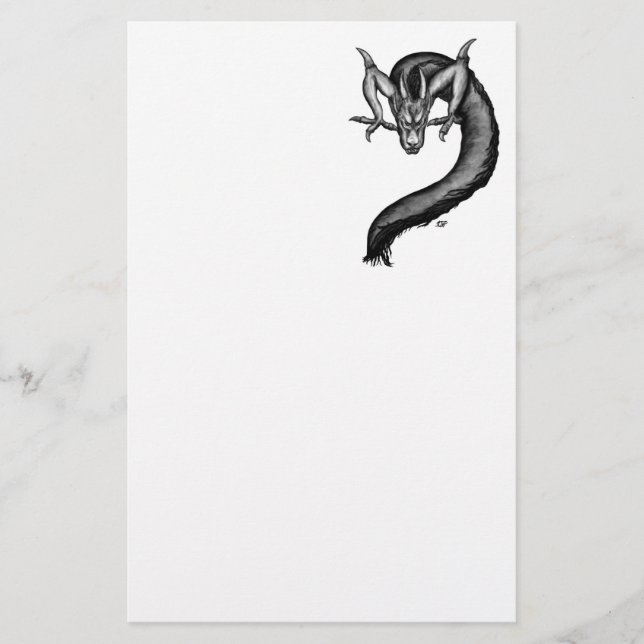 Papeterie Dragon en style tatouage (Devant)