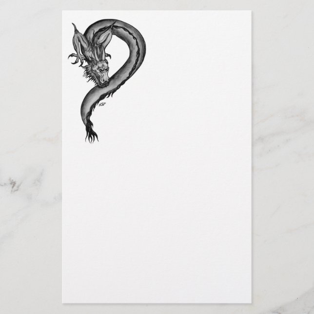 Papeterie Dragon en style tatouage (Devant)