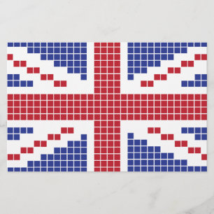 Papeterie drapeau à 8 bits d'Union Jack les Anglais (R-U) de