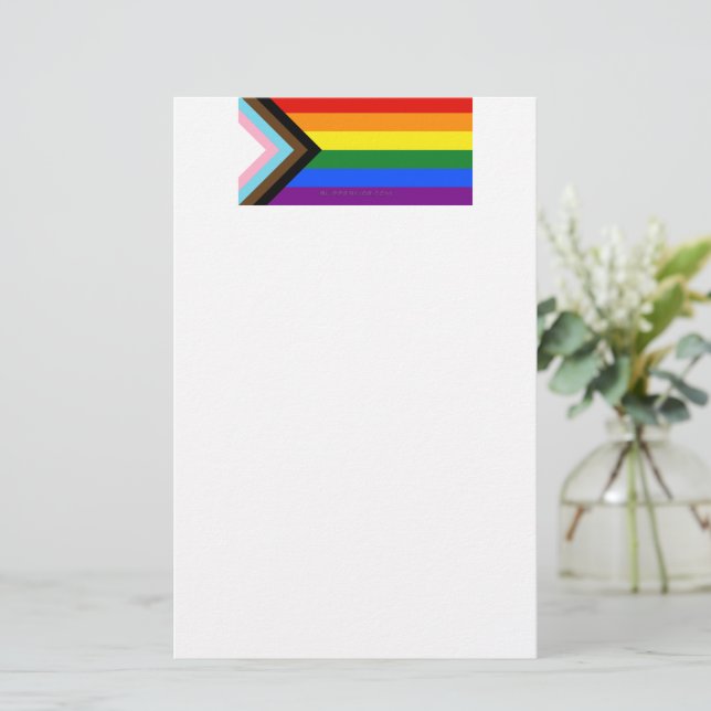 Papeterie Drapeau de fierté Progress Pride de SlipperyJoe si (Debout devant)