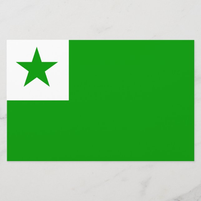 Papeterie Drapeau espéranto (Devant)