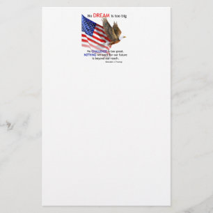 Papeterie Drapeau et aigle Donald J Trump Citation