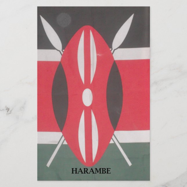 Papeterie Drapeau Harambe vintage Kenya (Devant)