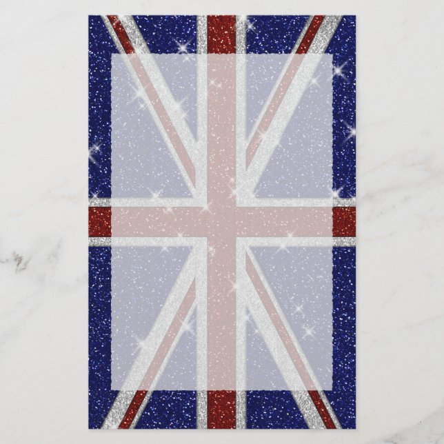 Papeterie Drapeau Union Jack brillant parties scintillant (Devant)