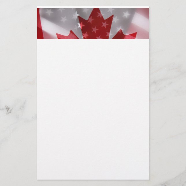Papeterie Drapeaux américains et canadiens (Devant)