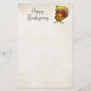 Papeterie Drôle Caricature Thanksgiving Turkey Stationery