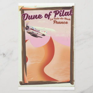 Papeterie Dune de Pilat, Dunes affiche de voyage France vint