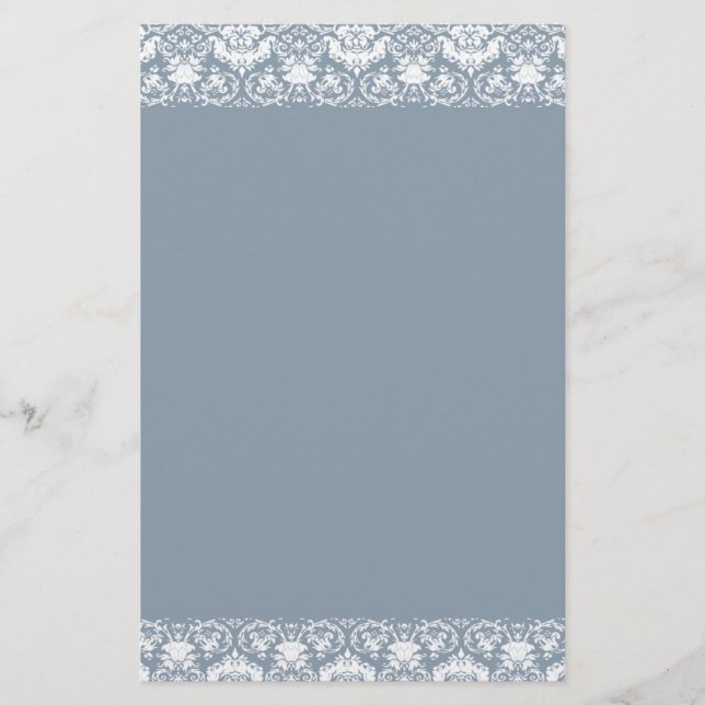Papeterie Dusty. Bordure en dentelle bleue (Devant)