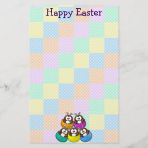 Papeterie Easter owl - rainbow