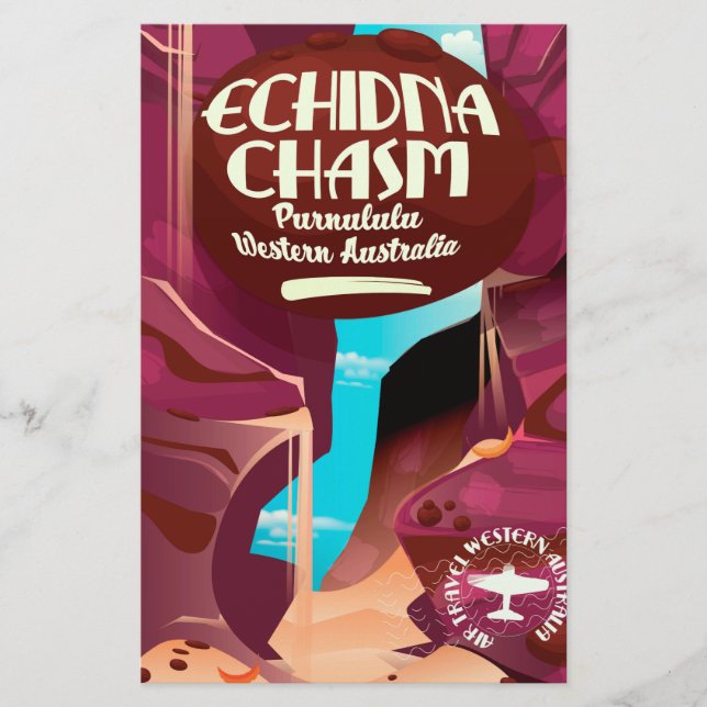 Papeterie Echidna Chasm dessin animé affiche de voyage (Devant)
