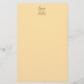 Papeterie Écriture Classique Élégante Nom Couleur Beige