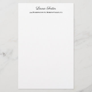 Papeterie Écriture manuscrite noir blanc élégante minimalist
