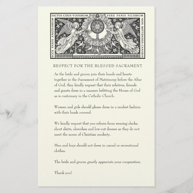 Papeterie Église Mariage catholique Modeste Attente pour les (Devant)