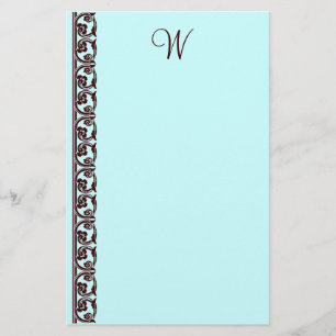 Papeterie Élégant chocolat Monogramme Brown Papier à lettres