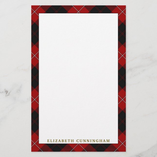 Papeterie Elegant Clan Cunningham Tartan Plaid (Devant)