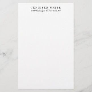 Papeterie Élégant Classique Noir Blanc Minimaliste