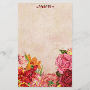 Papeterie Élégant floral vintage Papier vintage Coloré