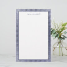 Élégant Houndstooth Monogram Bleu Marine