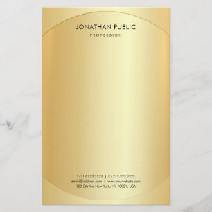 Papeterie Élégant minimaliste Gold Modern Modèle personna
