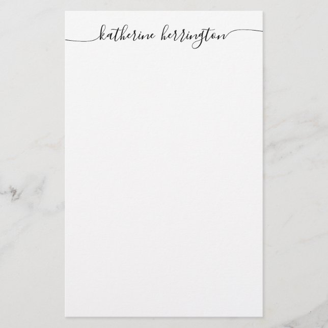 Papeterie Élégant Moderne Fille Laver Script Nom Calligraphi (Devant)