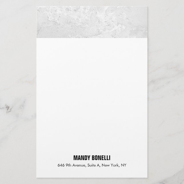 Papeterie Élégant moderne gris blanc tendance professionnel (Devant)