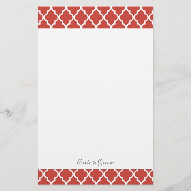 Papeterie Élégant, moderne, mariage classique rouge à quatre (Devant)