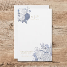 Élégant Moderne Style Citation Floral Bleu
