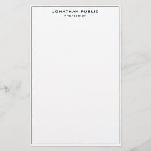 Papeterie Élégant noir blanc minimaliste Modèle classique