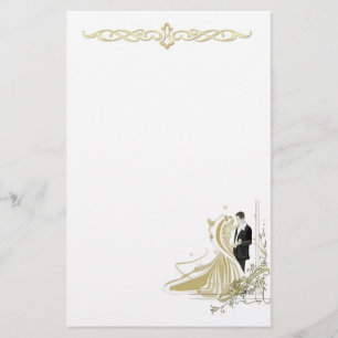 Papeterie Élégant papier à lettres Mariage blanc et or
