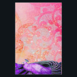 PAPETERIE ÉLÉGANT PEACOCK EN FUCHSIE ROSE ÉCLAIRANTE<br><div class="desc">Design de bijoux Art Nouveau vintage.Développement graphique numérique Cool et moderne, aquarelle avec éclat d'or et d'argent par Bulgan Lumini (c) .Facile à customiser avec votre propre texte comme une cérémonie mariage faire-part, cartes de place, enregistrer la date, merci, douches nuptiales, douches douces 16 anniversaires, douches fiançailles, ou à peu...</div>