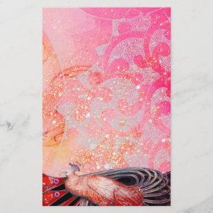 PAPETERIE ÉLÉGANT PEACOCK EN ROUGE SPARKLING ROSE FUCHSIA