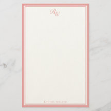 Elegant Pink Monogram Two Border